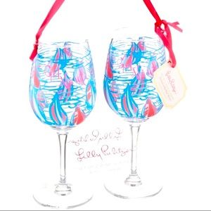 NWT Lily Pulitzer Acyclic Wine Glasses Set